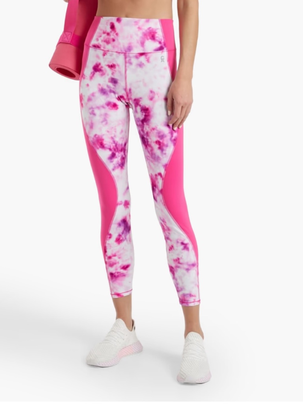 Good American Bright Pink Tie-Dye Panel Leggings New $119
